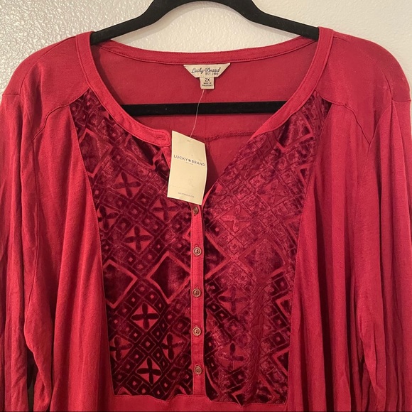 Lucky Brand Long Sleeve Top 2X - Picture 3 of 9